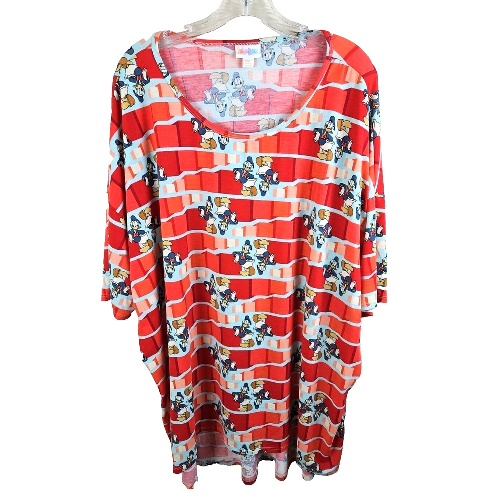 Lula Roe Women's (Sz 3XL) Disney Top/Shirt - Donald Duck all over print Disney